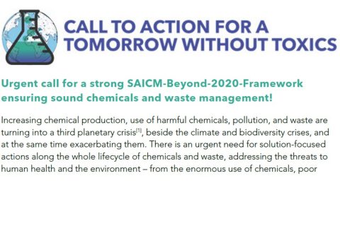 Call to action for a tomorrow without  toxics