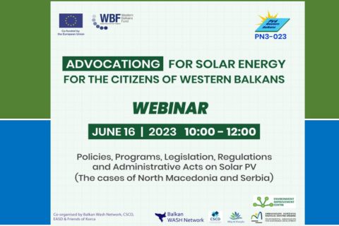 The second online webinar “ADVOCATING FOR SOLAR ENERGY FOR THE CITIZENS OF THE WESTERN BALKANS “